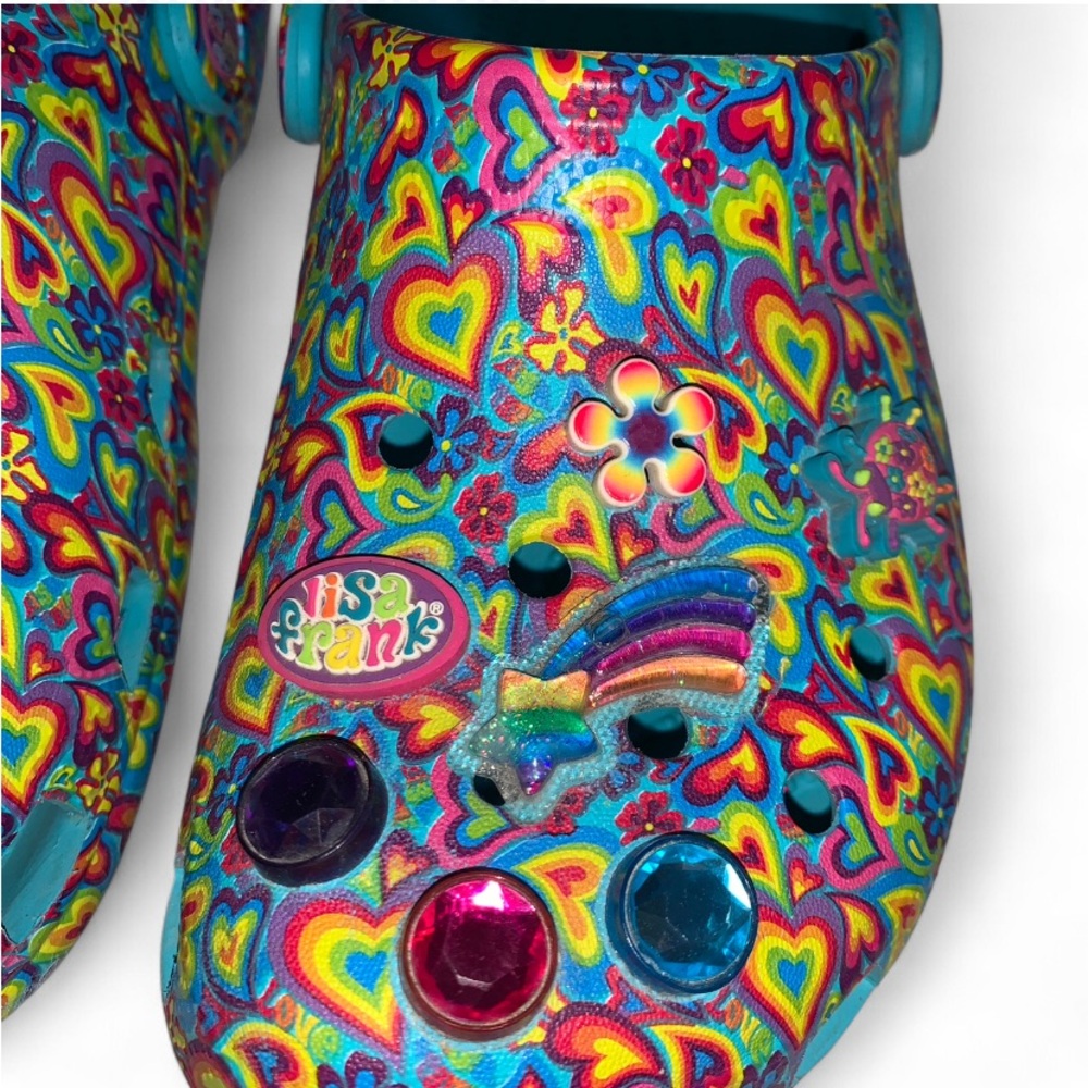 Lisa Frank X Crocs Classic Clog Limited Edition RARE Blue Sz J5/ Womens Sz 7 - Picture 9 of 11